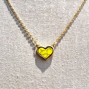 Park Lane Dandy Heart Necklace - Yellow Marble